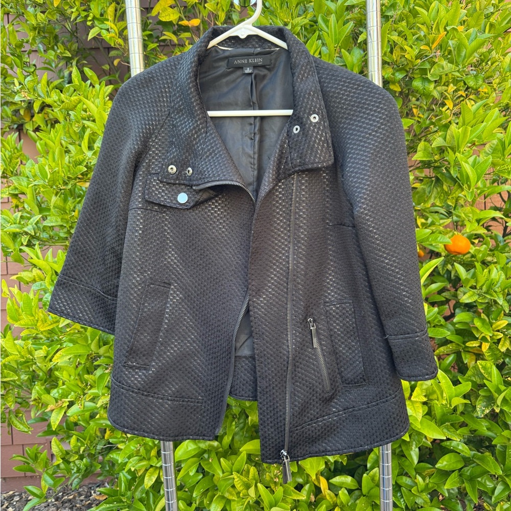 Anne Klein Black Textured Jacket